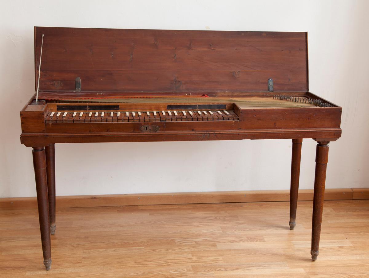 Mozart's clavichord, last quarter of the 18th century, likely from South Germany. Spruce, plum, maple, beechwood. Mozart Museums, International Mozarteum Foundation, Salzburg, Austria. (Courtesy of the Morgan Library & Museum)