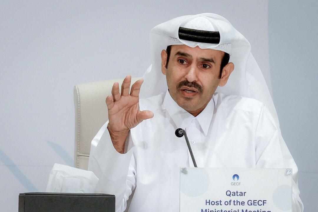 QatarEnergy CEO Saad al-Kaabi speaks during a press conference at the 27th Gas Exporting Countries Forum Ministerial Meeting to discuss the future of natural gas and global energy security in Doha, Qatar, on Oct. 23, 2025. (Ibraheem Abu Mustafa/File Photo/Reuters)