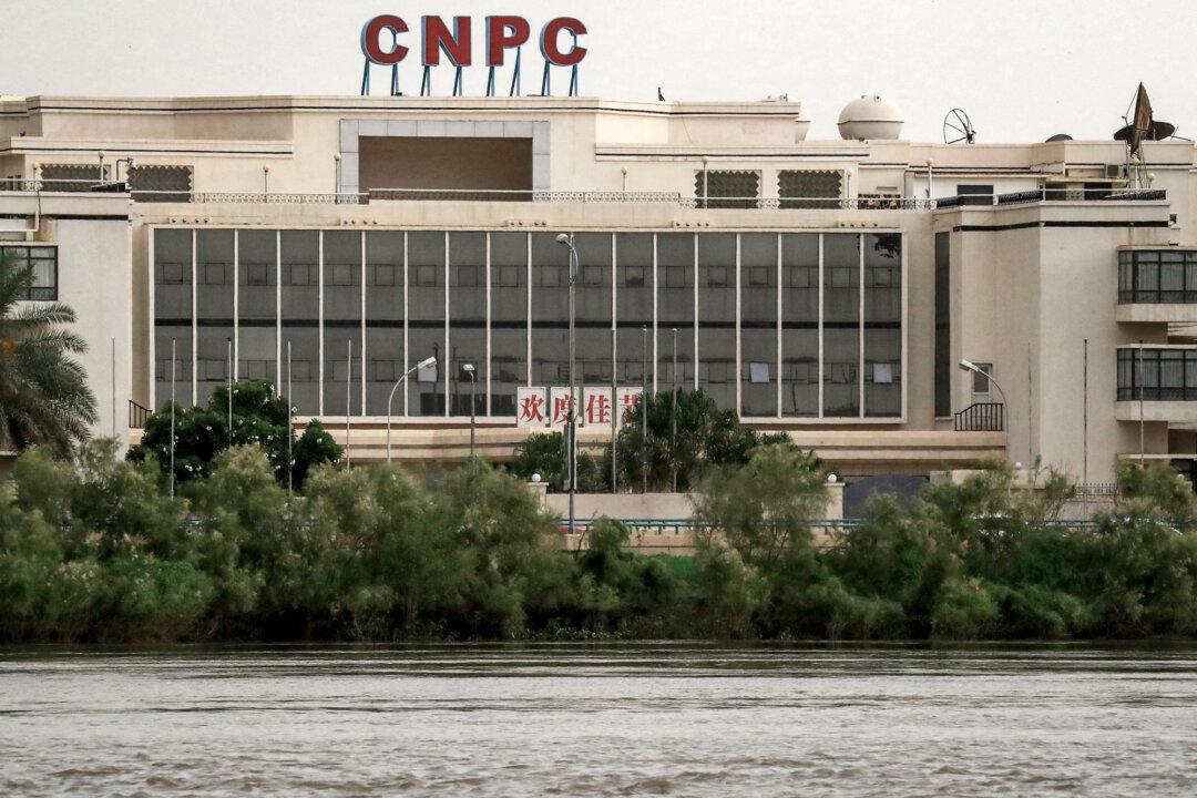 A China National Petroleum Corporation (CNPC) buliding near the Nile river waterfront in Khartoum, Sudan, on Sept. 15, 2022. (Ashraf Shazly/AFP via Getty Images)