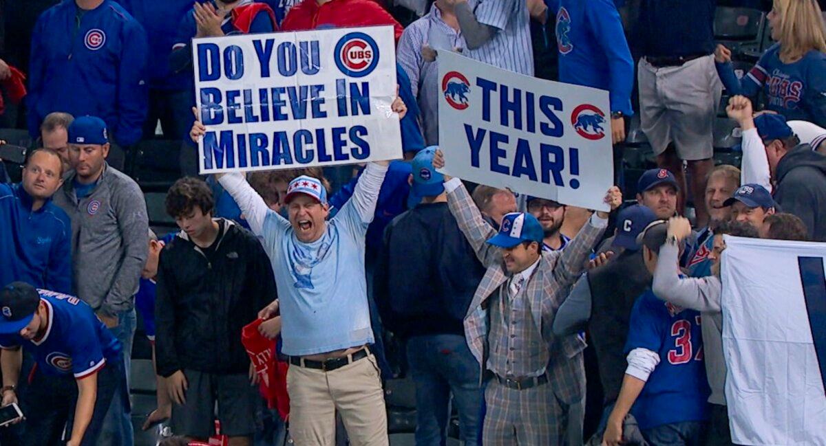 Fans at a baseball game, in "Baseball: Beyond Belief." (Paulist Pictures)