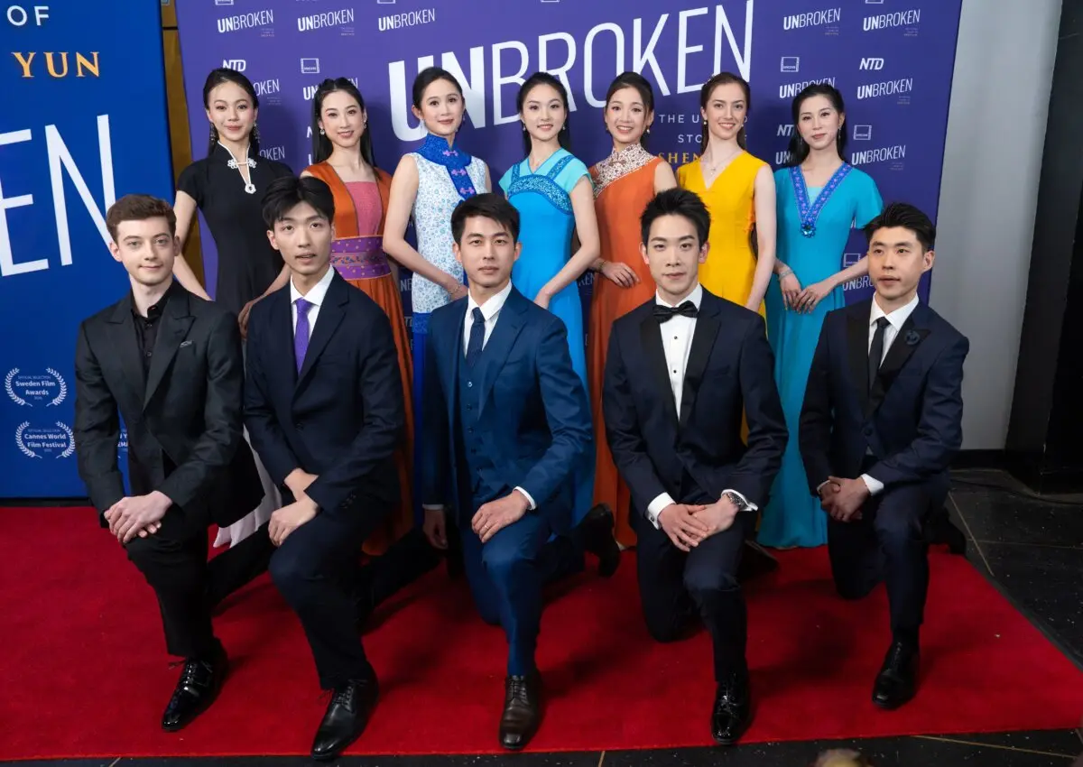Shen Yun dancers attend the worldwide premiere of "Unbroken: The Untold Story of Shen Yun" at AMC Theater at Lincoln Square in New York City on March 24, 2026. (Samira Bouaou/The Epoch Times)