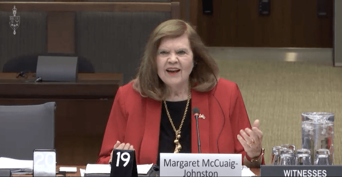 Margaret McCuaig-Johnston testifies before the House of Commons industry committee on March 26, 2025. (House of Commons/Screenshot via The Epoch Times)