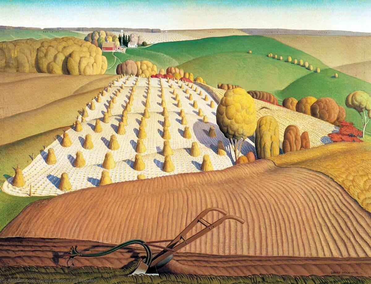 "Fall Plowing," 1937, by Grant Wood. John Deere Corporation, Moline, Ill. (Public Domain)