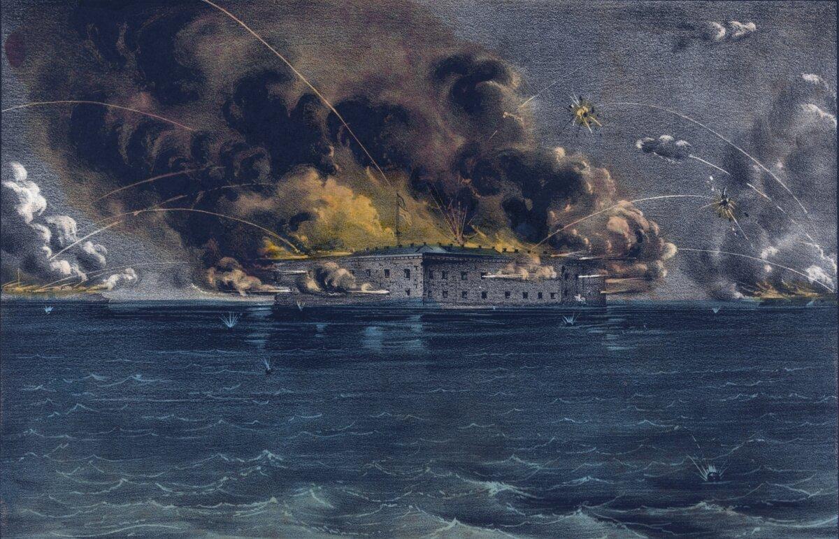 “Attack Against Fort Sumter,” 1861, by Currier & Ives. (Public Domain)
