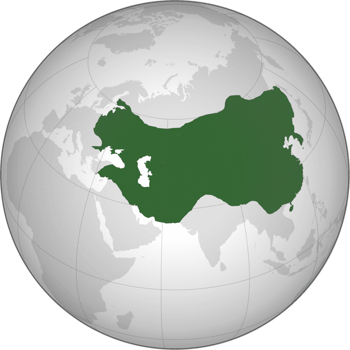 The Mongol Empire (A.D. 1206–A.D. 1368) was the largest contiguous empire in history, stretching from East Asia to Eastern Europe. (Public Domain)