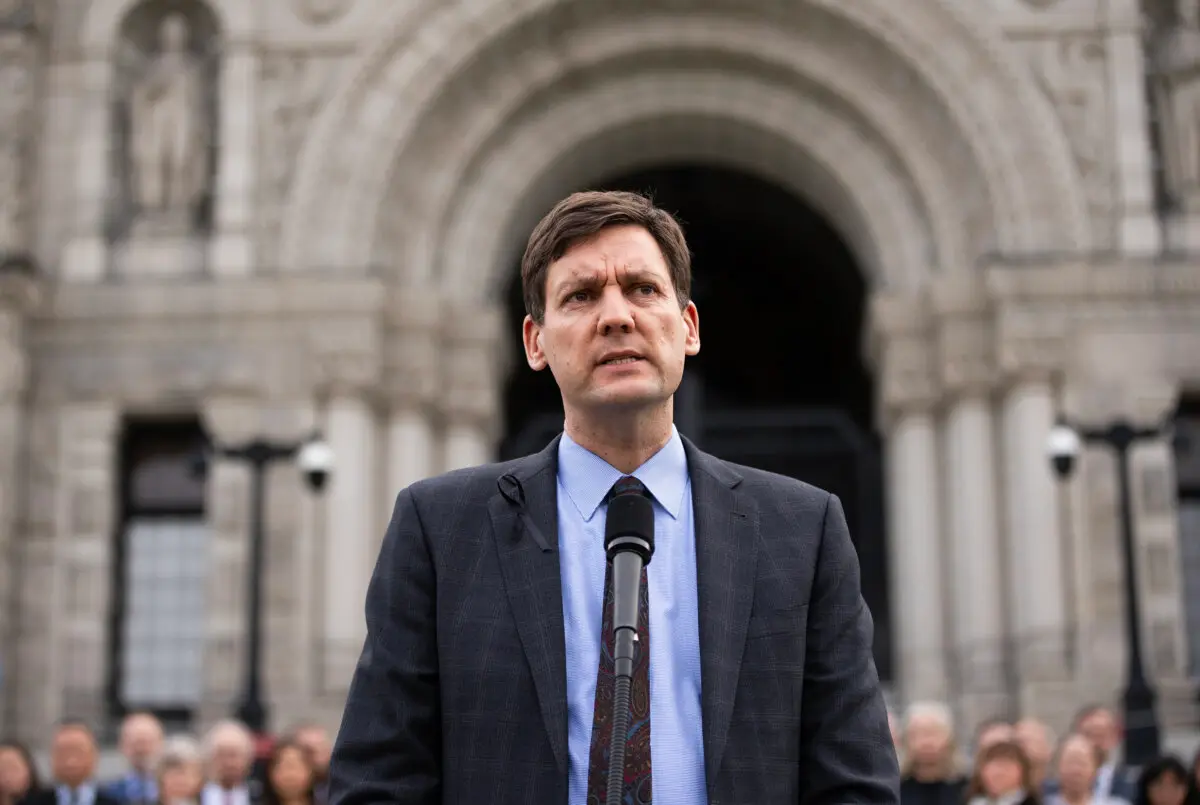 B.C. Premier David Eby speaks during a news conference in Victoria on Feb. 12, 2026. (The Canadian Press/Chad Hipolito)