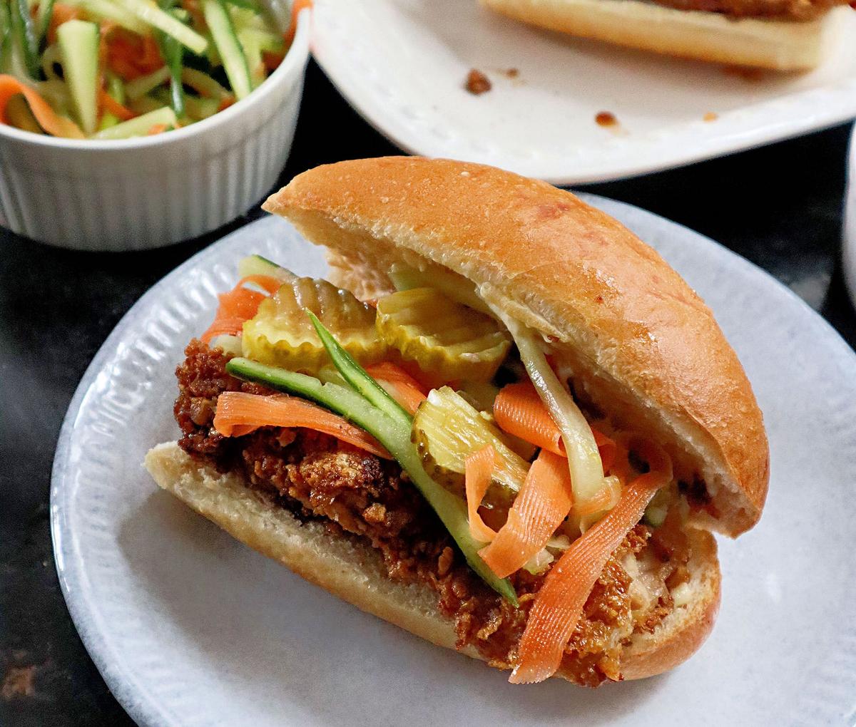 Break Out the Air Fryer for a Chicken Sandwich With a Soy and Garlic Glaze