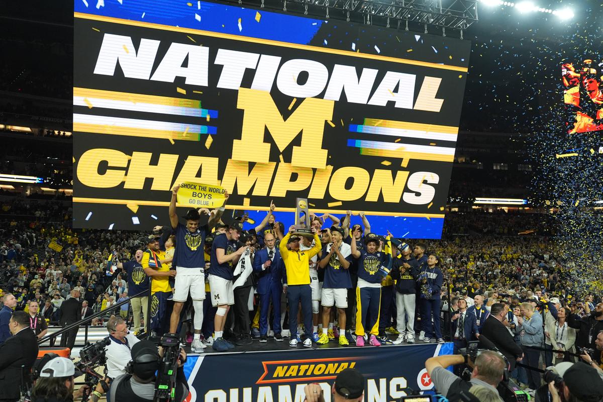 Michigan Muscles Its Way to Program’s 2nd National Title, Beating Stubborn UConn 69-63