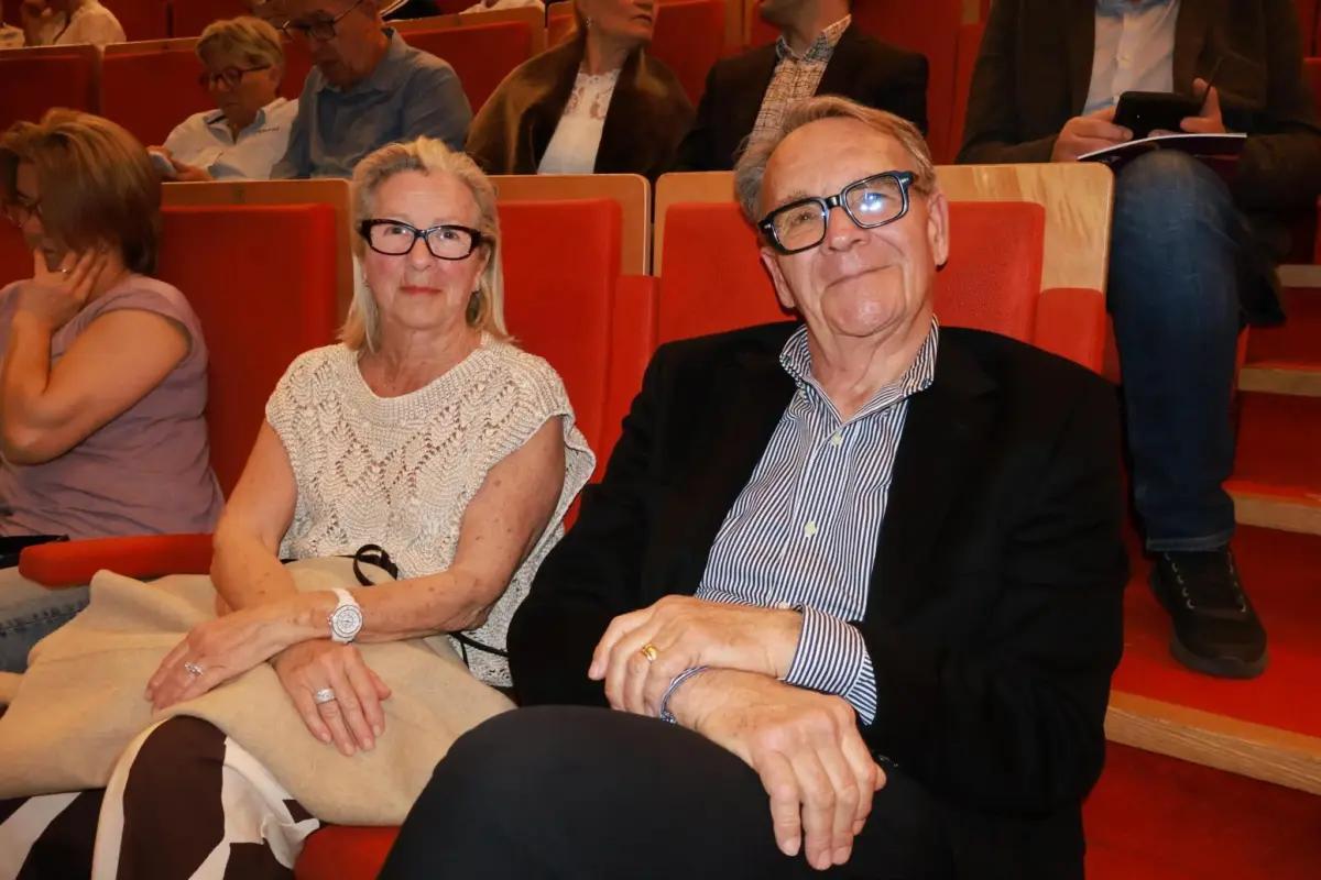 Michel Bernard, an architect, and his wife Marie attend Shen Yun Performing Arts in Lyon, France, on April 6, 2026. (Zhang Ni/The Epoch Times)