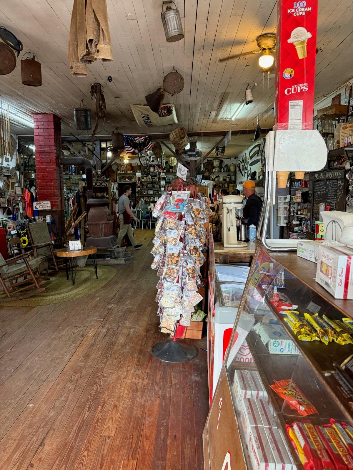 The interior of the R.M. Brooks general store is a treasure trove of antiques, gifts, and travel souvenirs. (Deena Bouknight)