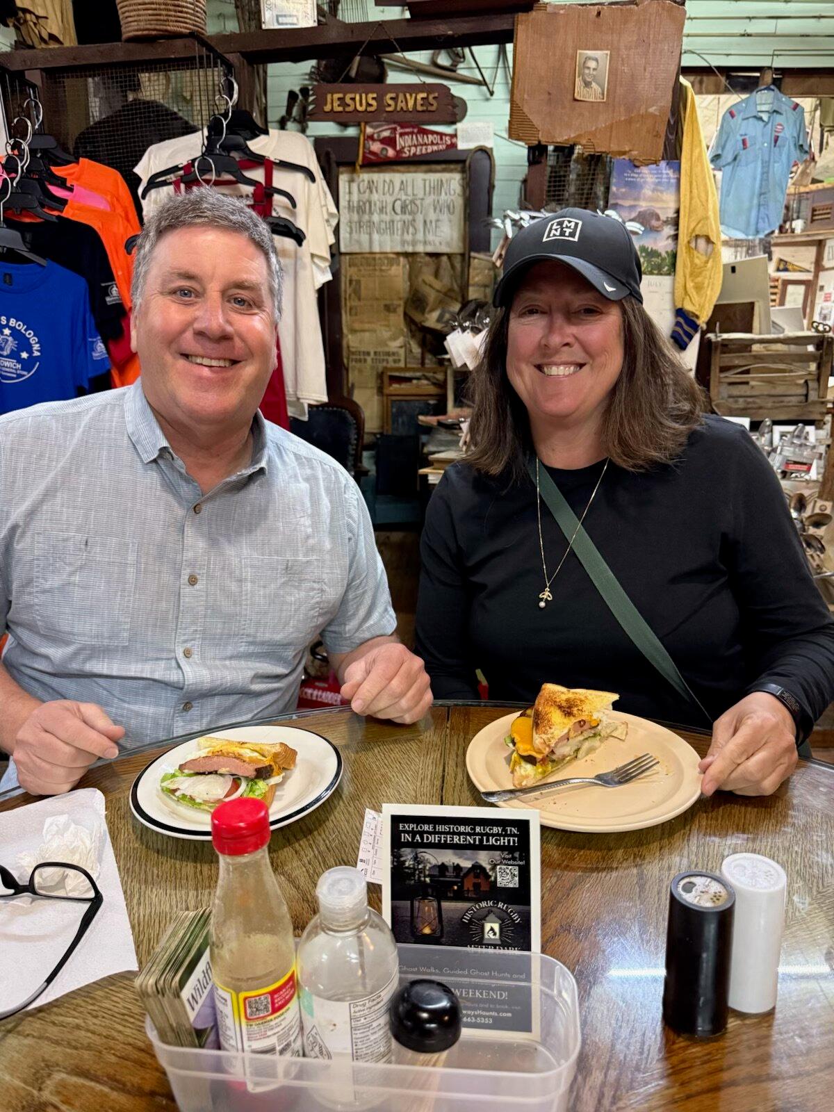 Ted and Kathy Lilly at the R.M. Brooks general store. (Deena Bouknight)