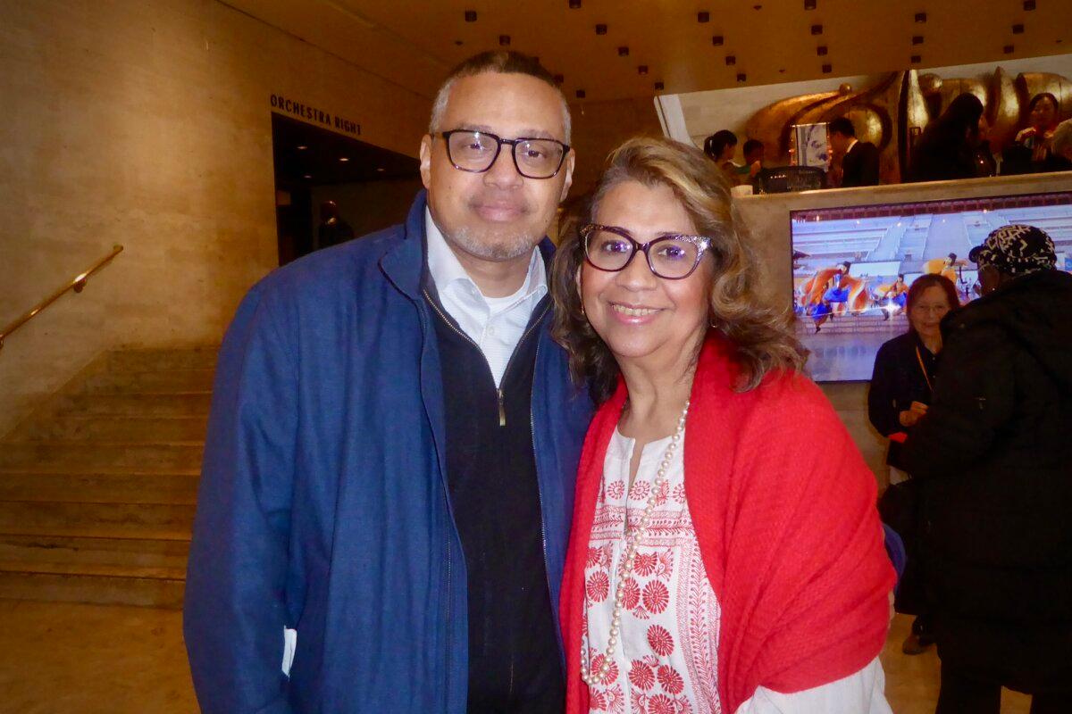 Javier Senquiz and Bibi Rubio attended Shen Yun at the Lincoln Center David H. Koch Theater on April 12, 2026. (Frank Liang/The Epoch Times)