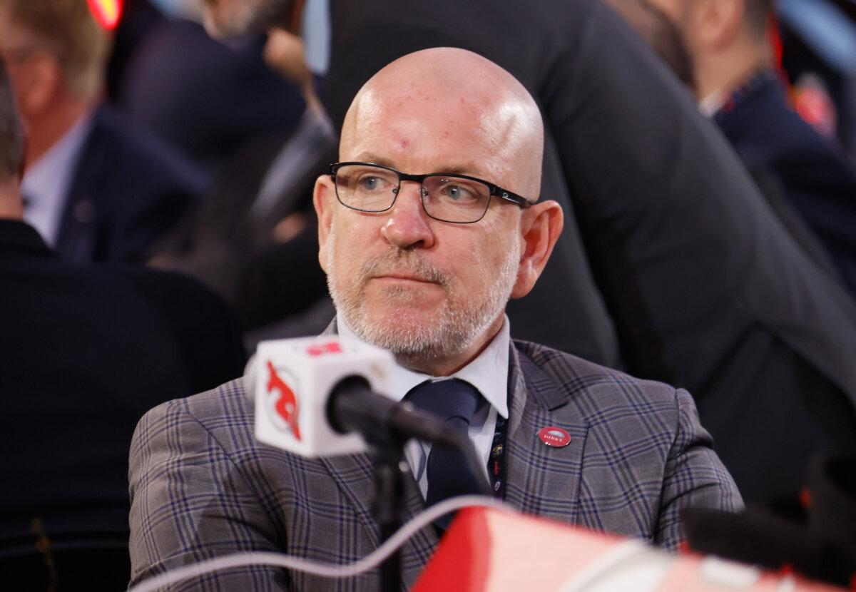 Tom Fitzgerald attends the 2024 Upper Deck NHL Draft at Sphere in Las Vegas, Nev., on June 29, 2024. (Bruce Bennett/Getty Images)