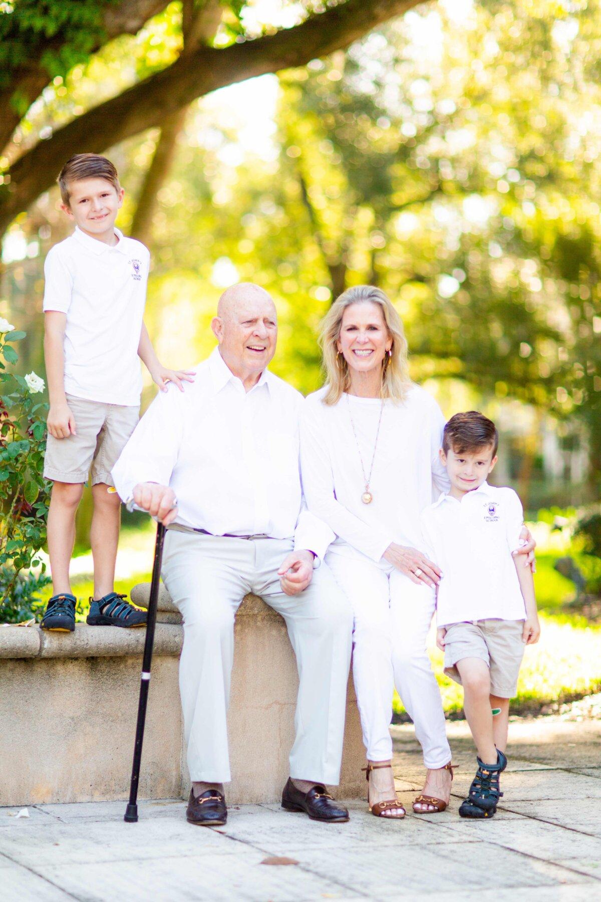 Rebecca and Bill Dunn pictured with Rebecca’s grandsons. Rebecca remains a trustee of The Dunn Foundation. (Courtesy of Rebecca Dunn)