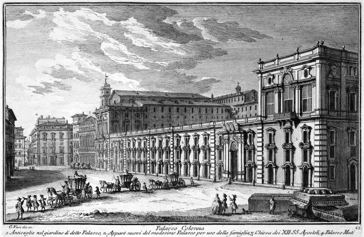 Palazzo Colonna in 1748. National Library of Poland. (Public Domain)