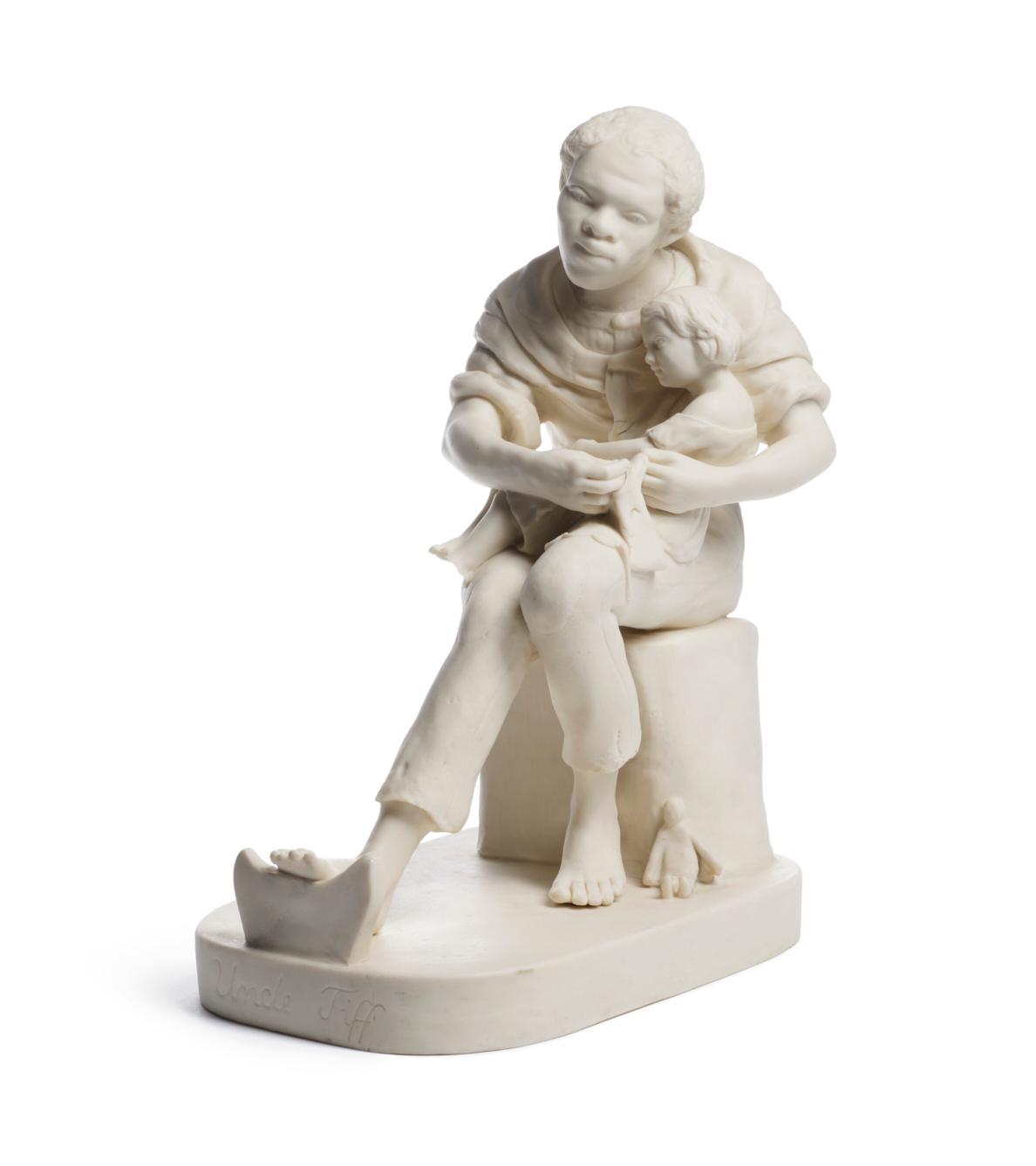 "Uncle Tiff," 1856–1857, by Eugene Warburg. Porcelain (parian ware); 11 13/16 inches by 8 11/16 inches by 5 1/2 inches. The Walters Art Museum, Baltimore. (Public Domain)