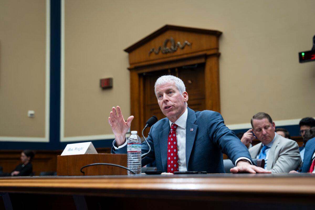 Energy Secretary Chris Wright testifies on Capitol Hill in Washington on April 16, 2026. (Madalina Kilroy/The Epoch Times)