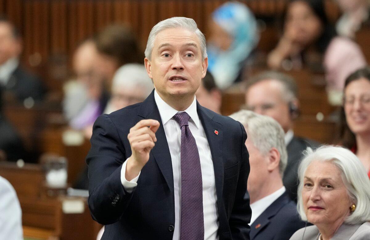 Finance and National Revenue Minister François-Philippe Champagne rises during question period on Parliament Hill in Ottawa on April 14, 2026. (The Canadian Press/Adrian Wyld)