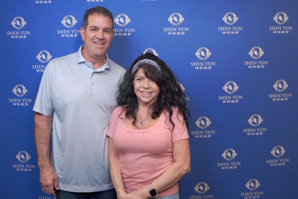 Bob and Gabrielle Brooks attend Shen Yun Performing Arts at the Miller Theater in Philadelphia, Pa., on April 18, 2026. (NTD)