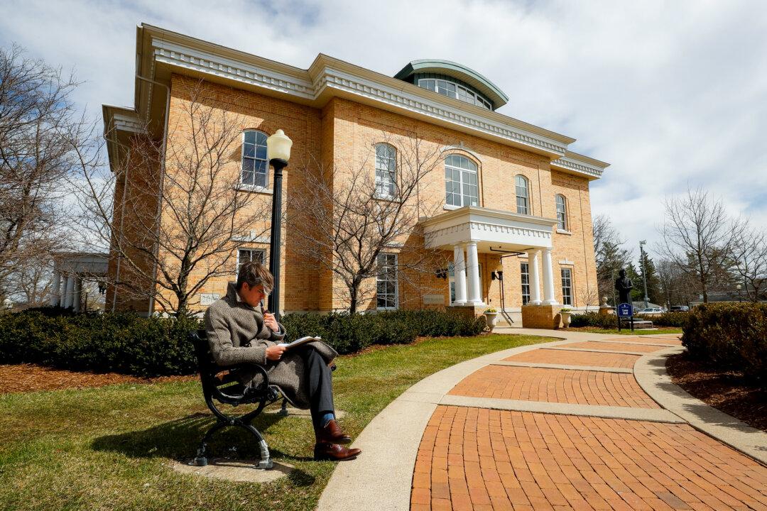 The campus of Hillsdale College, in Hillsdale, Mich., on April 6, 2023. (Chris duMond/Getty Images)