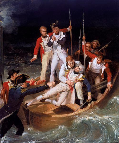 "Nelson Wounded at Tenerife, July 1797" by Rchard Westall. The admiral lost his arm in the battle. (Public Domain)