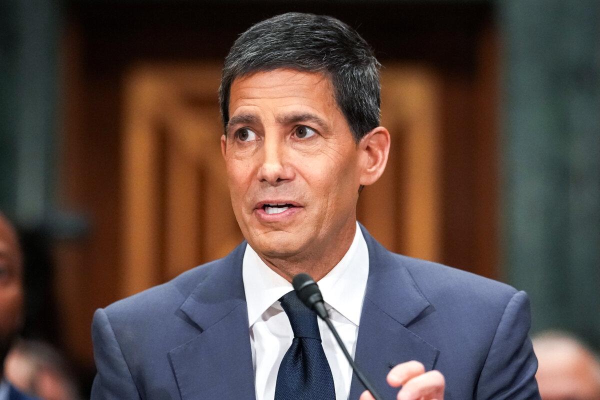 Kevin Warsh, President Donald Trump's nominee for chair of the Federal Reserve, delivers an opening statement during his Senate Committee on Banking, Housing, and Urban Affairs confirmation hearing in the Dirksen Senate Office Building in Washington on April 21, 2026. (Andrew Harnik/Getty Images)
