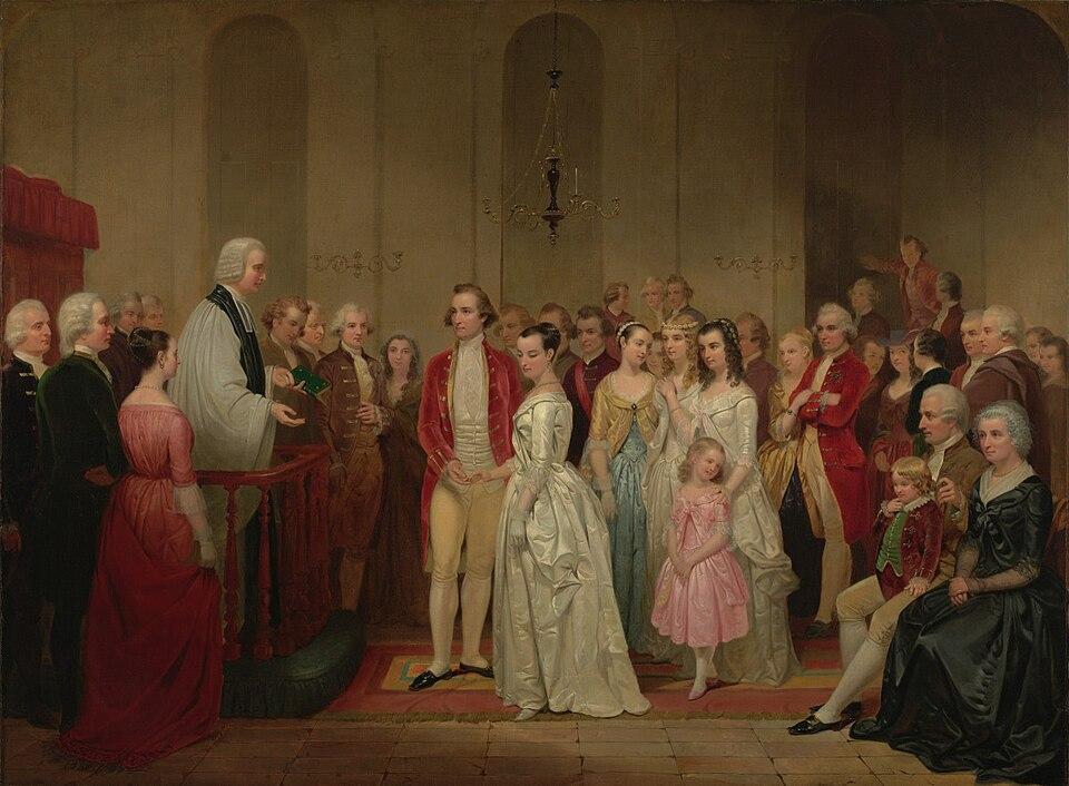 The Marriage of Gen. Washington to Martha Custis. (Public Domain)