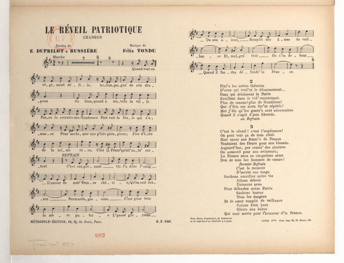 "Le Réveil," which is French for "wake up," is a bugle call used primarily to wake military personnel at sunrise. National Library of France, Paris. (Public Domain)