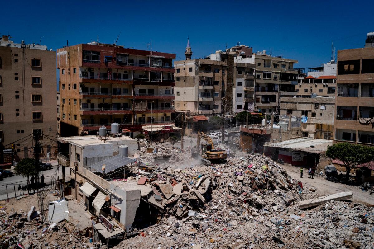 Aftermath of an Israeli airstrike in Tire, Lebanon, on April 23, 2026. (Adri Salido/Getty Images)