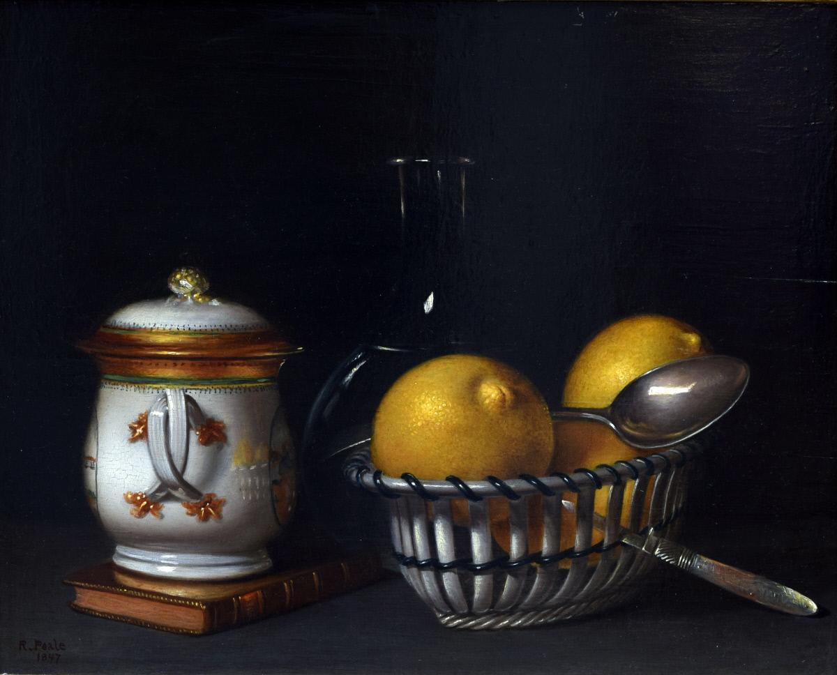 "Lemons and Sugar," circa 1822, by Raphaelle Peale. Oil on panel; 12 3/4 inches by 15 7/8 inches. Reading Public Museum, Pennsylvania. (Public Domain)