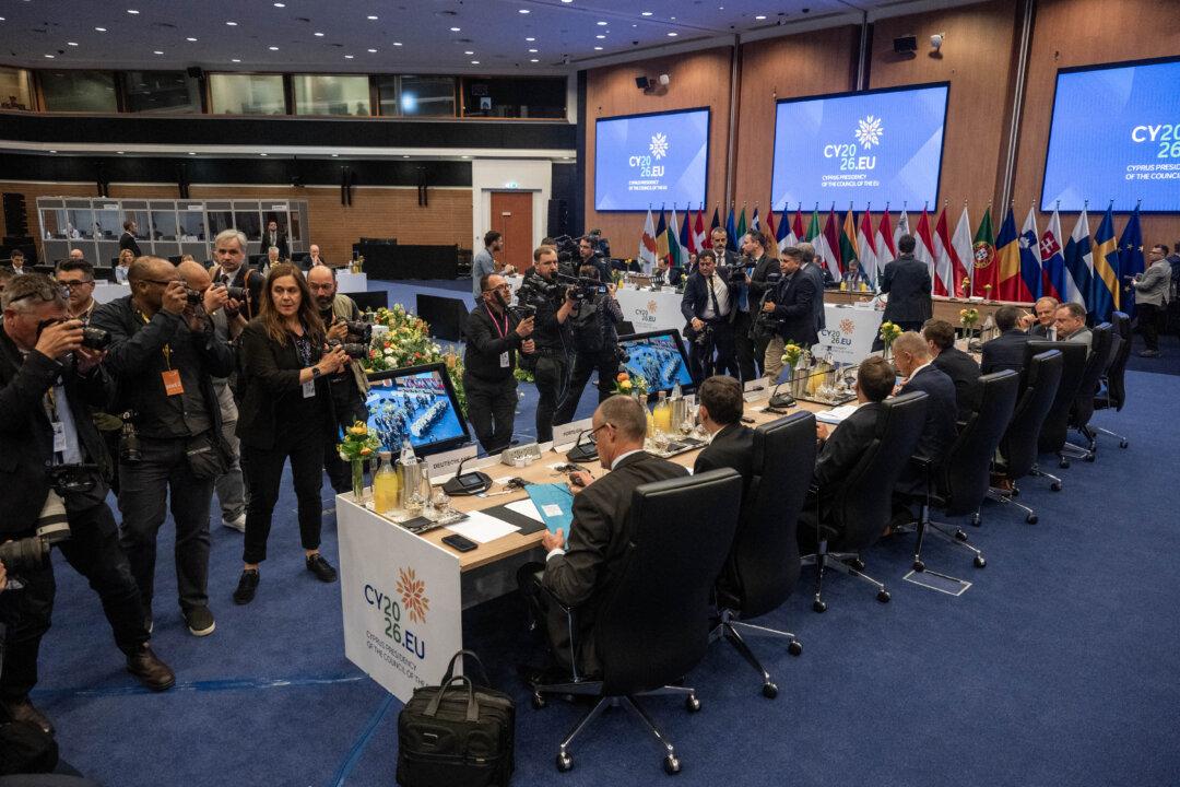 EU leaders arrive to attend a working session of the European Council during an informal meeting in Nicosia on April 24, 2026. (Photo by Jewel SAMAD / AFP via Getty Images)