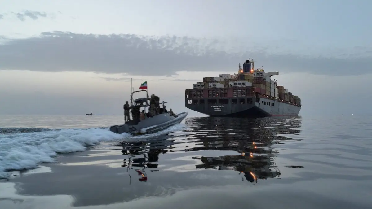 Iran Delegation Leaves Pakistan Without US Talks as Trump Cancels Envoy Visit | USNN World News The Epaminondas ship during seizure by the Islamic Revolutionary Guard Corps (IRGC) in the Strait of Hormuz, Iran, in this image obtained by Reuters on April 24, 2026. (Meysam Mirzadeh/Tasnim/WANA via Reuters)
