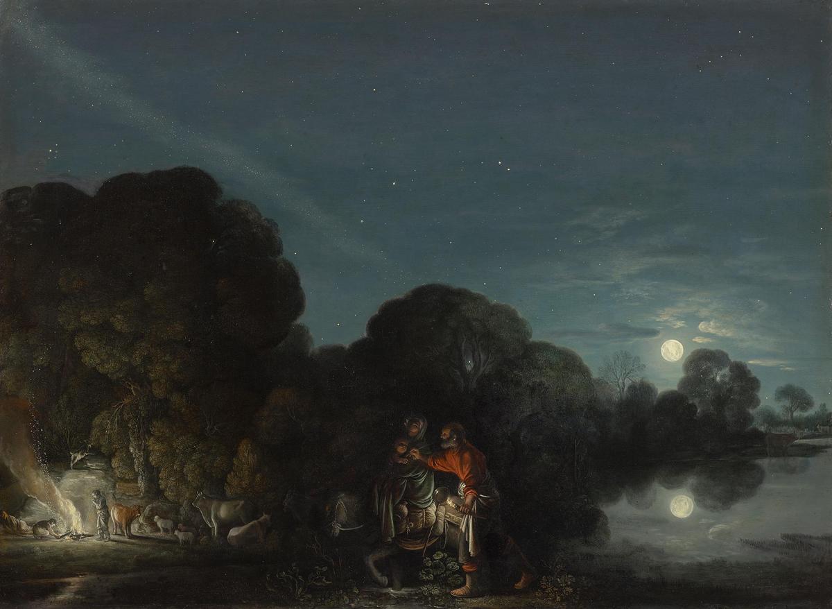 "The Flight Into Egypt," 1609, by Adam Elsheimer. Oil on copper; 12 1/16 inches by 16 3/8 inches. Alte Pinakothek, Munich, Germany. (Public Domain)