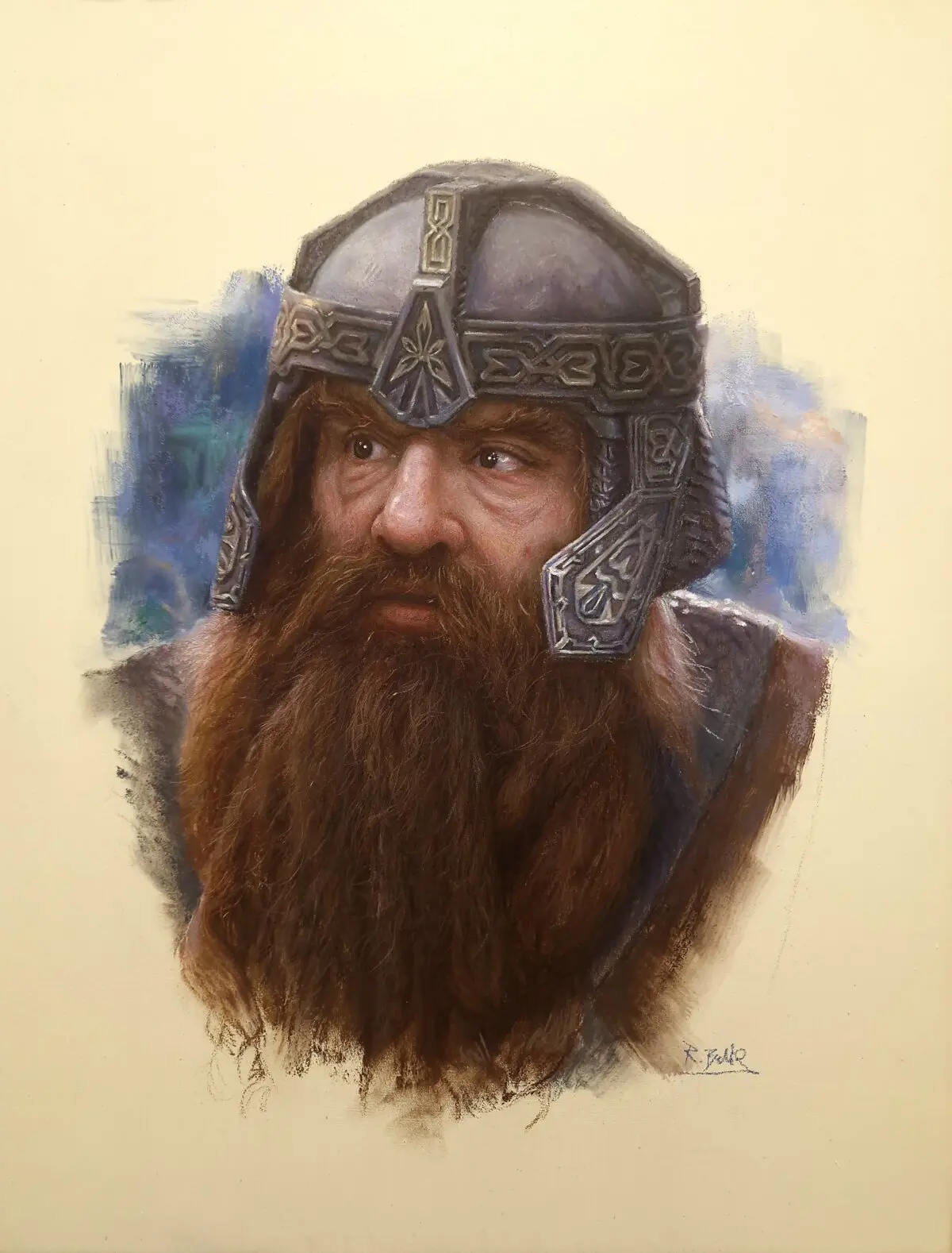 Gimli, 2025, by Rubén Belloso Adorna. Pastel on pastelmat board; 15 3/4 inches by 19 3/4 inches (Courtesy of Rubén Belloso Adorna)