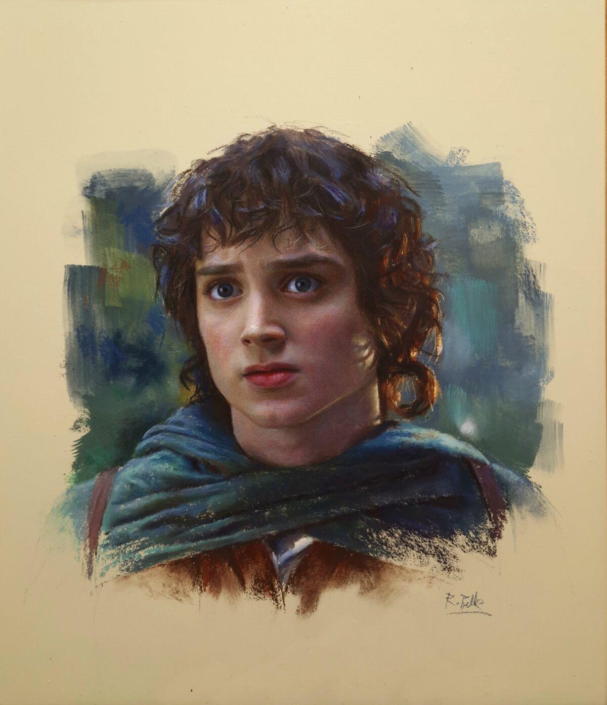Frodo Baggins, 2025, by Rubén Belloso Adorna. Pastel on pastelmat board; 13 3/4 inches by 15 3/4 inches. (Courtesy of Rubén Belloso Adorna)