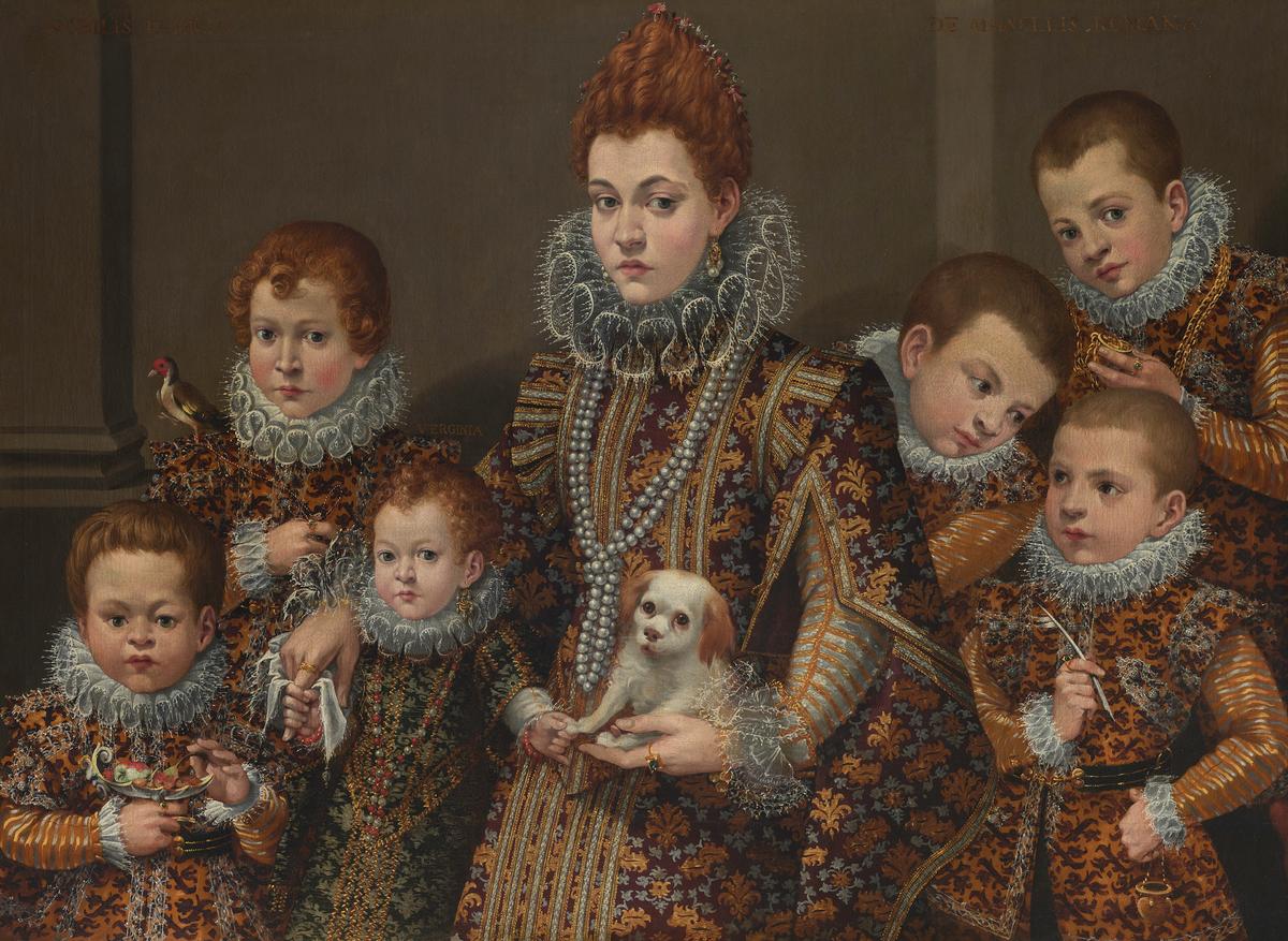 "Portrait of Bianca degli Utili Maselli and Her Children," circa 1604–1605, by Lavinia Fontana. Oil on canvas; 39 inches by 53 1/4 inches. Fine Arts Museums of San Francisco. (Courtesy of the Fine Arts Museums of San Francisco)
