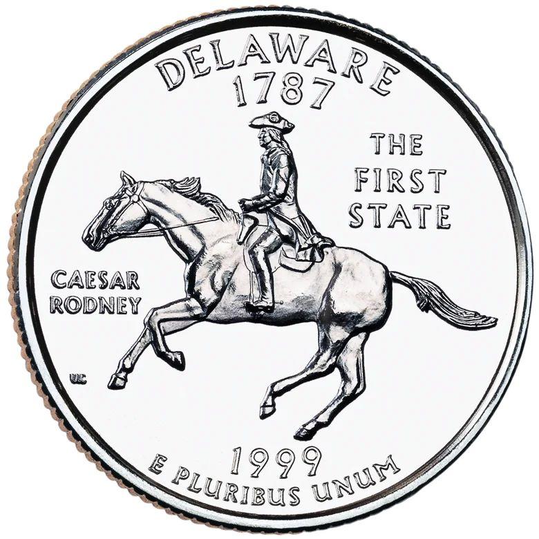 Caesar Rodney on the 1999 Delaware State Quarter. United States Mint. (Public Domain)