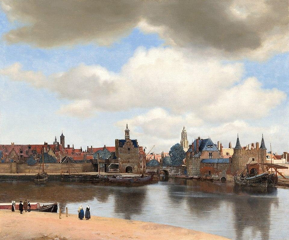 "View of Delft," circa 1660 –1661, by Johannes Vermeer. Oil and painting on canvas; 38 inches by 45 1/2 inches. Mauritshuis, The Hague. (Public Domain)