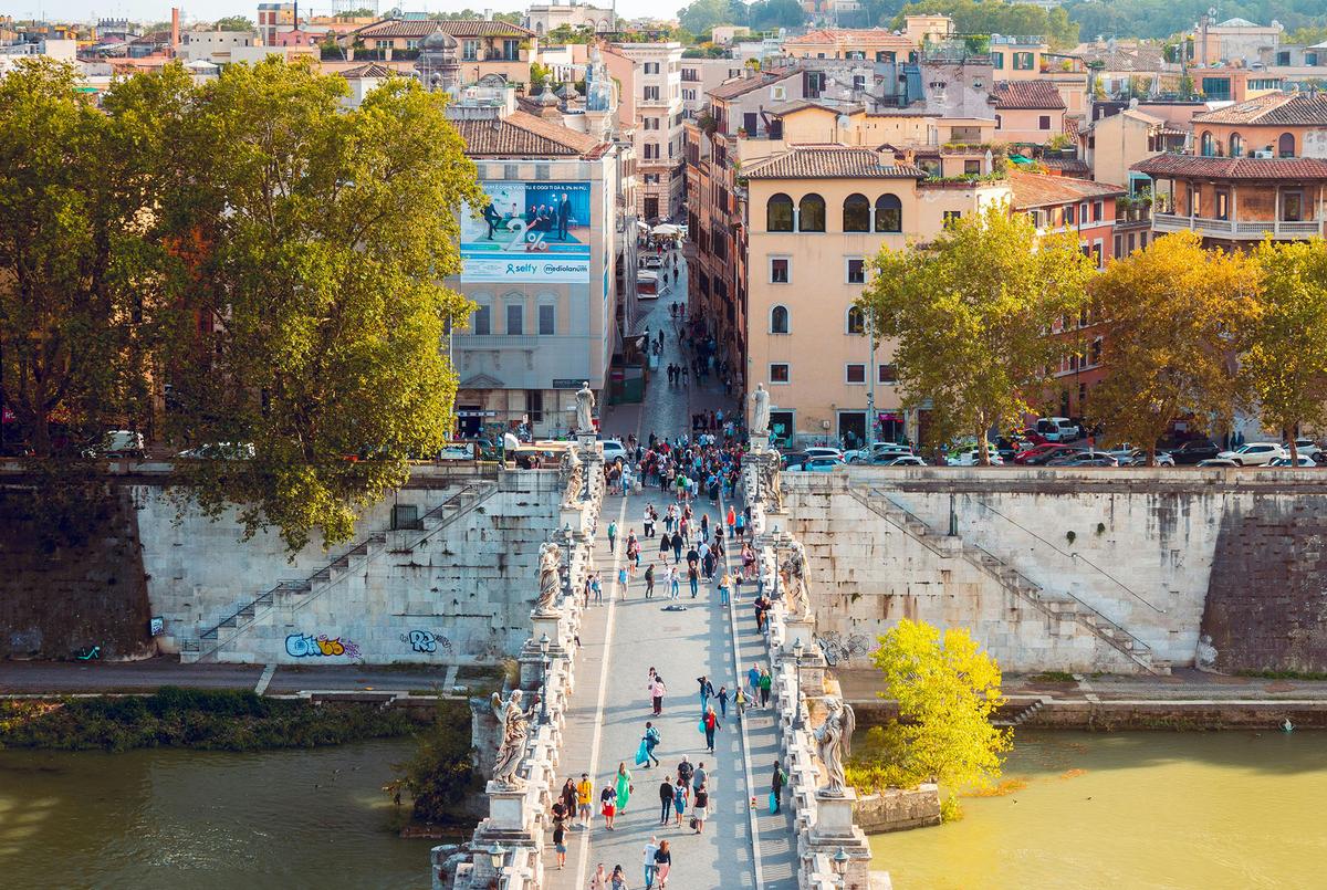 Numerous historic bridges cross the Tiber River, which runs through the city of Rome. Some of the bridges date back to ancient Roman times and connect central Rome to historic districts such as Trastevere. (Alex Does Pictures/Pexels)