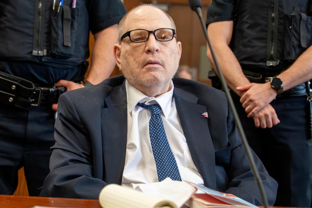 Former Hollywood film producer Harvey Weinstein appears in Manhattan Supreme Court during his retrial in New York City on April 29, 2026. The retrial of Weinstein on a third-degree rape charge on which a jury was previously deadlocked began on April 14, although he will remain imprisoned for other offenses regardless of the verdict. (Steven Hirsch-Pool/Getty Images)