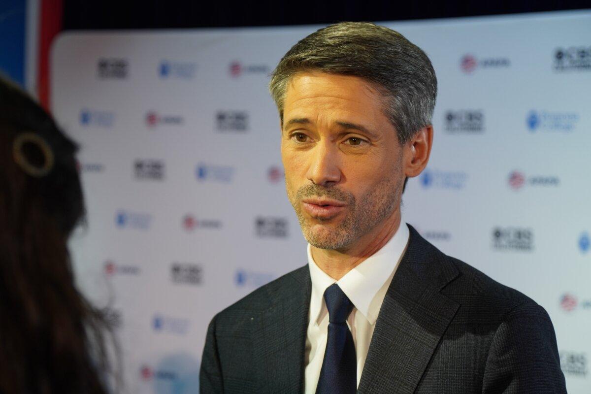 California gubernatorial candidate San Jose Mayor Matt Mahan answers questions following a CBS-hosted debate at Bridges Auditorium at Pomona College in Claremont, Calif., on April 28, 2026. (Brad Jones/The Epoch Times)
