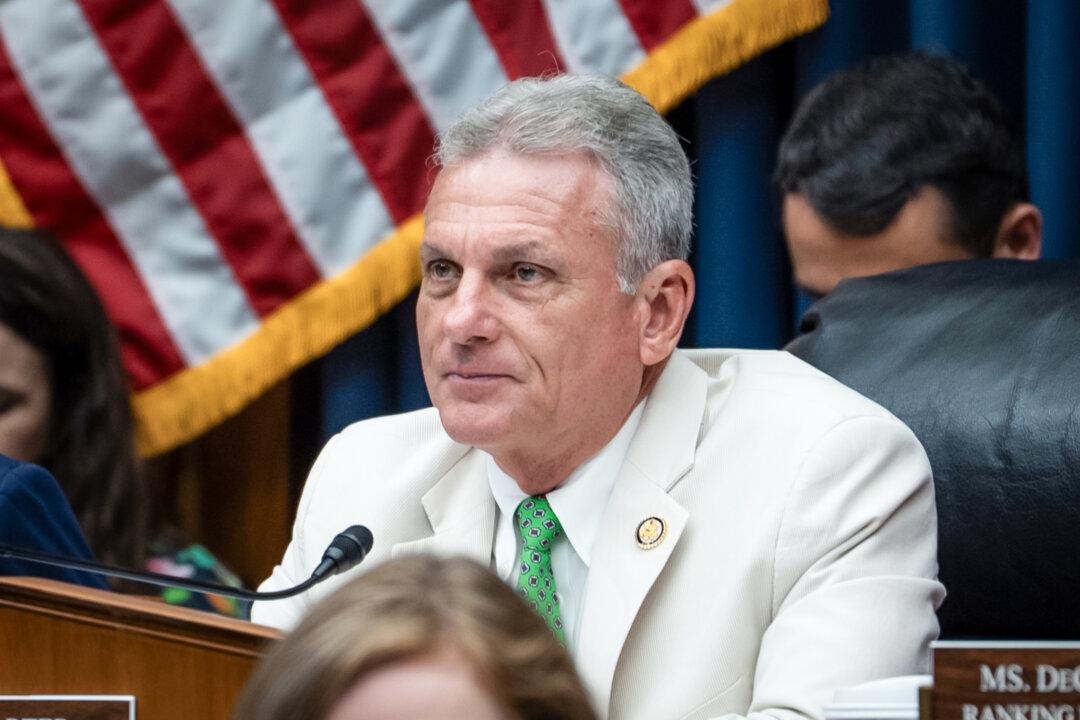 (Left) Rep. Buddy Carter (R-Ga.) presides over a hearing on Capitol Hill in Washington on June 24, 2025. (Right) Rep. Randy Fine (R-Fla.) attends a hearing in Washington on July 22, 2025. (Madalina Kilroy/The Epoch Times)
