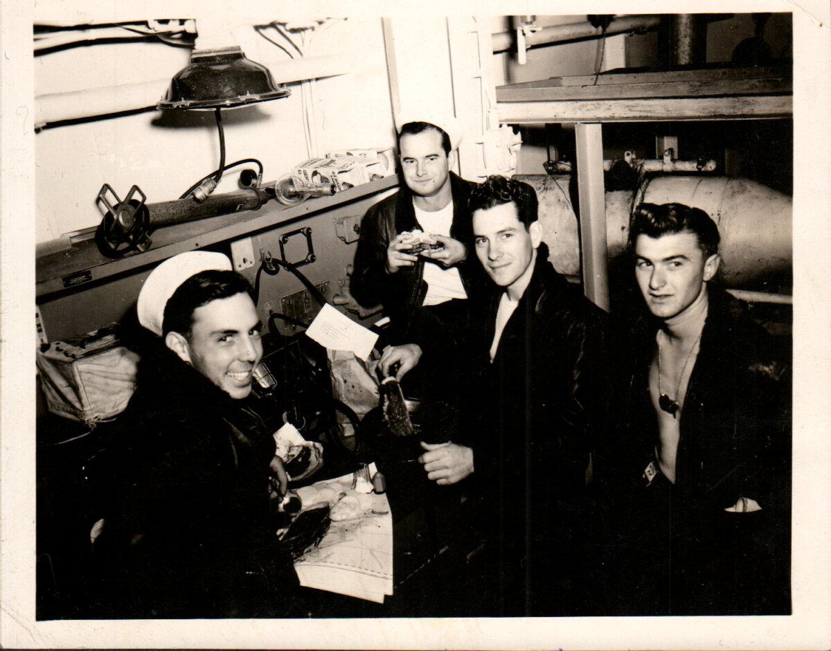 Chuck Kohler (2nd L) aboard USS St. Paul in 1946. (Courtesy of Capital Concerts, Inc.)