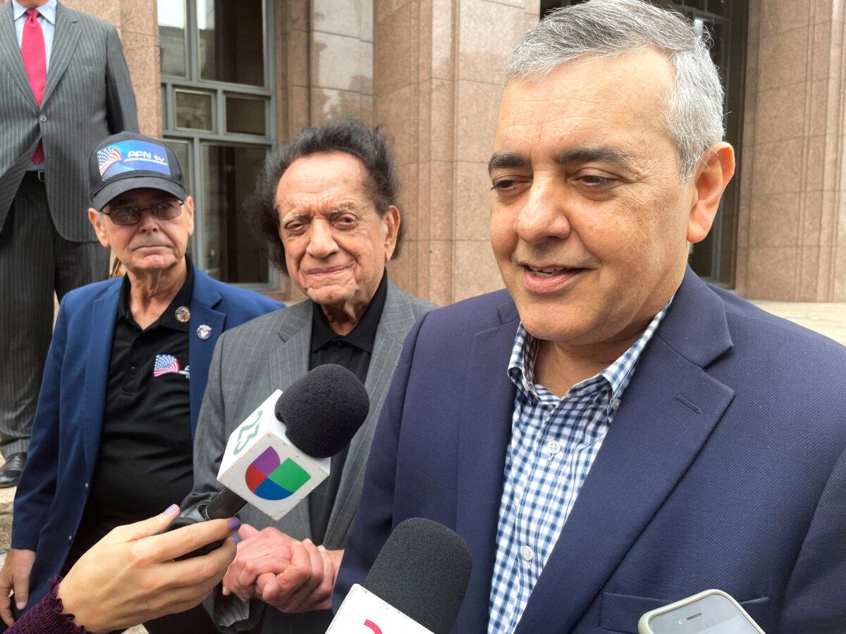 Former Rep. David Rivera speaks with reporters outside a federal court in Miami on Dec. 20, 2022. (Joshua Goodman/AP Photo)