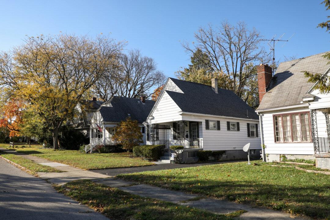 Houses in the Harrison Township of Dayton, Ohio, on Nov. 1, 2019. Forty-six states and the District of Columbia already have limits on annual local property tax levy increases, and leaders in Florida and Texas are pursuing additional legislation to limit government “flexibility” in how it raises revenues, according to McKinsey & Company’s report. (Charlotte Cuthbertson/The Epoch Times)