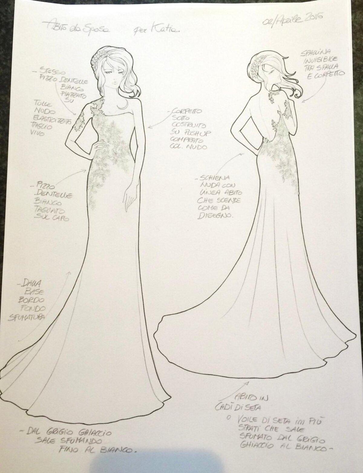 A wedding gown design by Fabris for a friend. (Courtesy Manuela Fabris.)