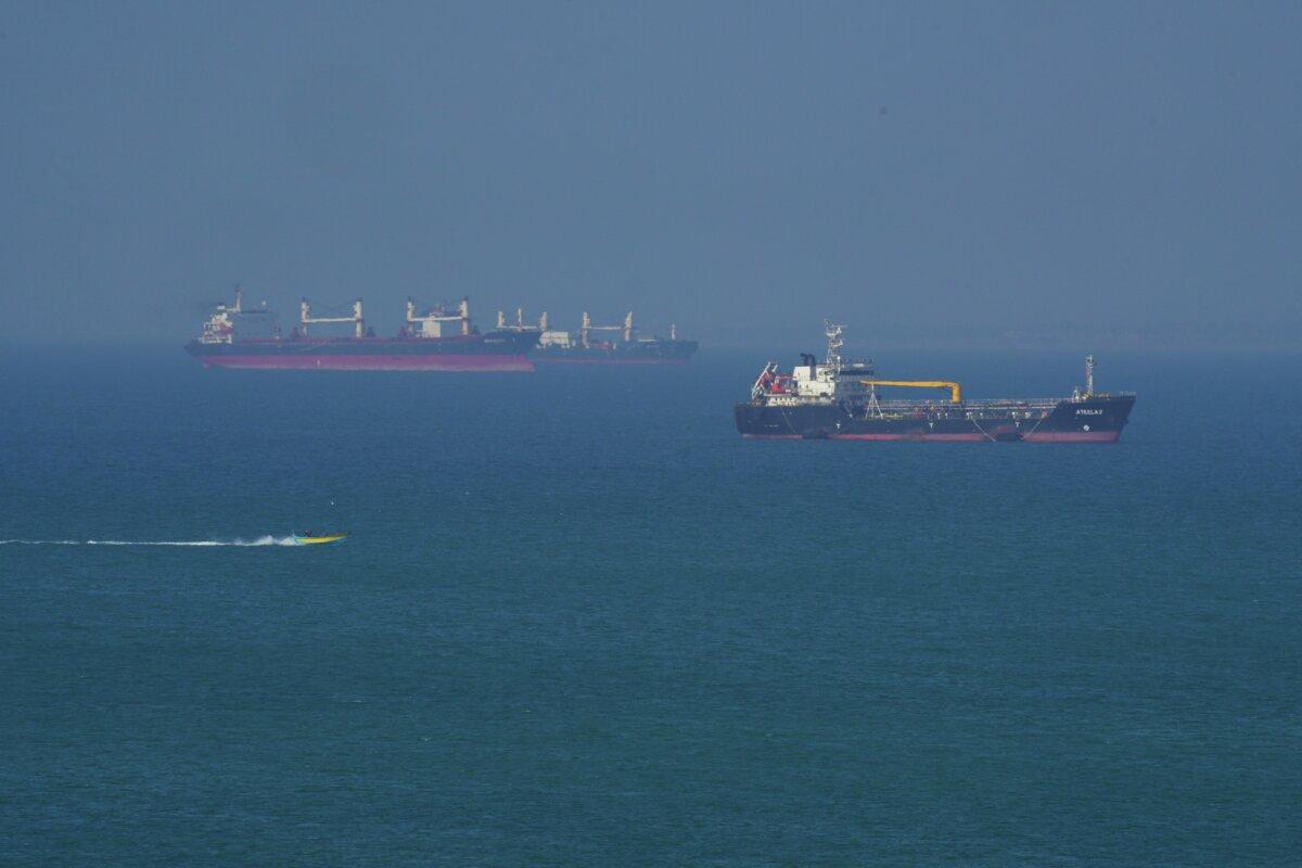 The Ateela 2 Oil Tanker boat navigates the sea on Qeshm Island, Iran, in the Strait of Hormuz, on April 28, 2026. (Asghar Besharati/Getty Images)