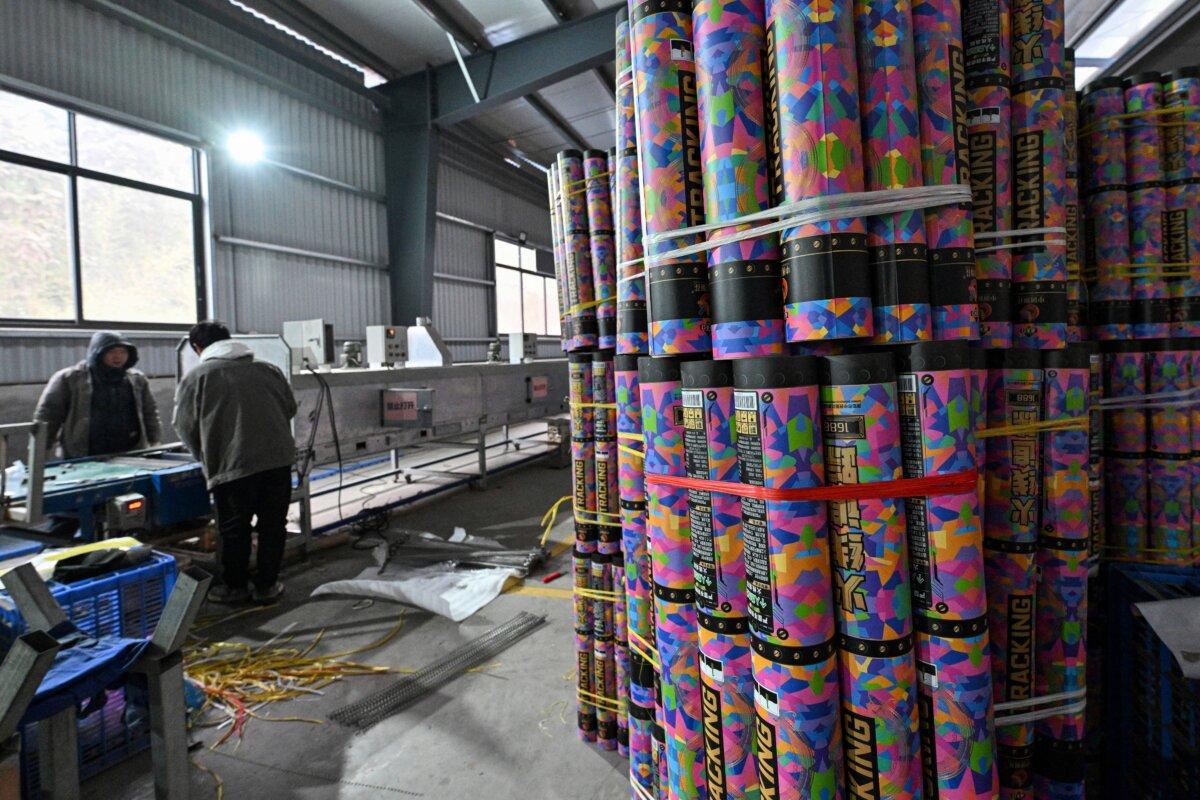 Workers work at a fireworks factory in Liuyang town, Changsha, central Hunan Province, China, on Jan. 21, 2026 (Adek Berry/AFP via Getty Images)