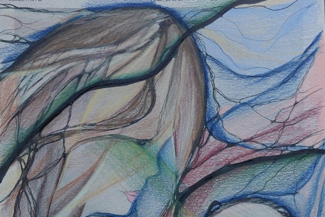 A neurographic painting created by Alexandra Lyaschenko. (Courtesy of Alexandra Lyaschenko)