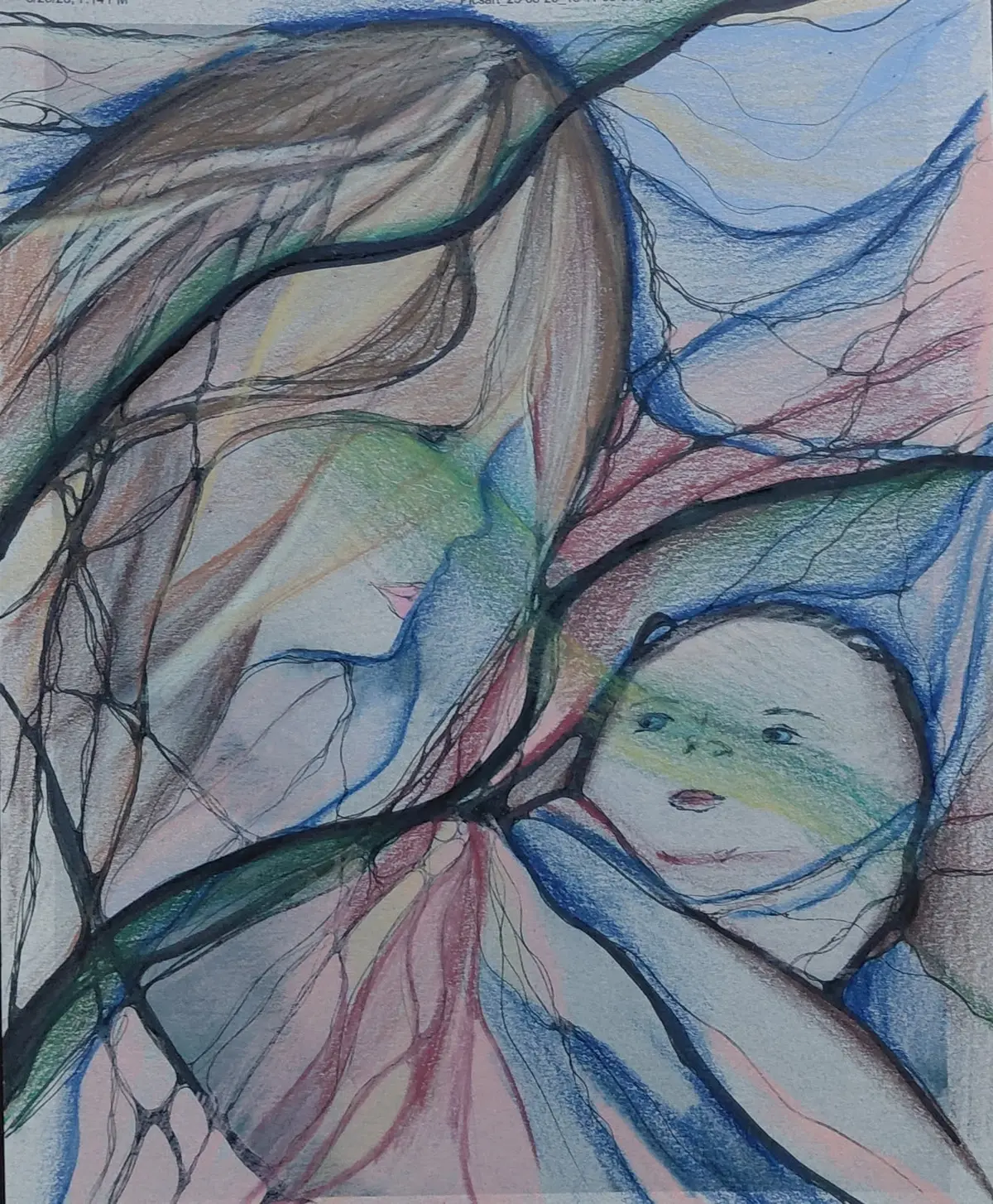 亚历山德拉‧利亚申科(Alexandra Lyaschenko)创作的一幅神经图像绘画。(Courtesy of Alexandra Lyaschenko)